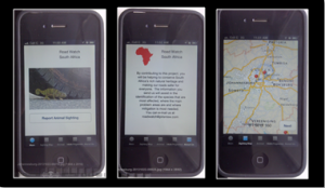 Examples of pages from our “Road Watch” app